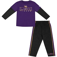 Colosseum /Black LSU Tigers Long Sleeve T-Shirt  Pants Set