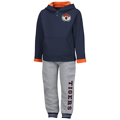 Colosseum /Heather Gray Auburn Tigers Poppies Hoodie  Sweatpants Set