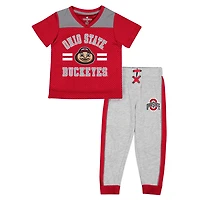 Colosseum Heather Gray Ohio State Buckeyes Ka-Boot-It Jersey Pants Set
