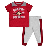 Colosseum Heather Gray Ohio State Buckeyes Ka-Boot-It Jersey  Pants Set