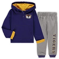 Colosseum Heathered Gray LSU Tigers Poppies Hoodie and Sweatpants Set