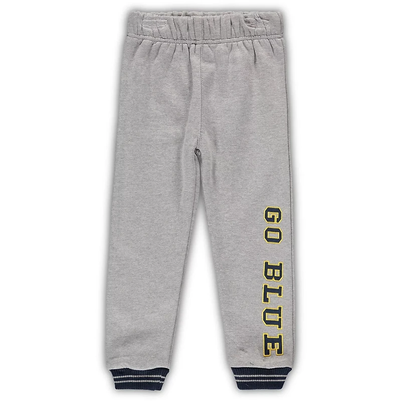 Colosseum Heathered Gray Michigan Wolverines Poppies Hoodie and Sweatpants Set