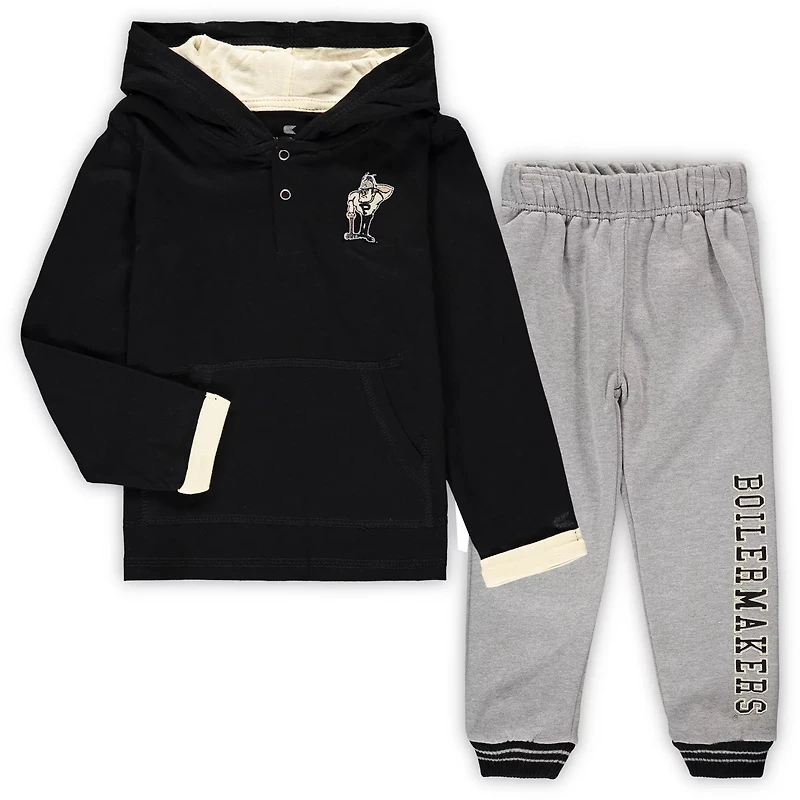 Colosseum Heathered Gray Purdue Boilermakers Poppies Hoodie and Sweatpants Set
