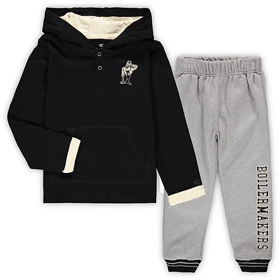 Colosseum Heathered Gray Purdue Boilermakers Poppies Hoodie and Sweatpants Set