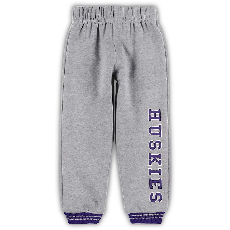 Colosseum Heathered Gray Washington Huskies Poppies Pullover Hoodie and Sweatpants Set