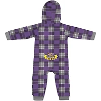 Colosseum LSU Tigers Full-Zip Plaid Hoodie Long Sleeve Jumper