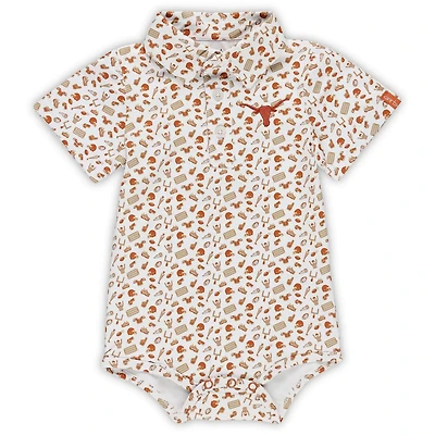 Garb Burnt Texas Longhorns Tom Allover Print Performance Polo Bodysuit