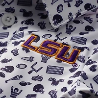 Garb LSU Tigers Tom Allover Print Performance Polo Bodysuit
