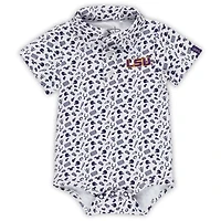 Garb LSU Tigers Tom Allover Print Performance Polo Bodysuit