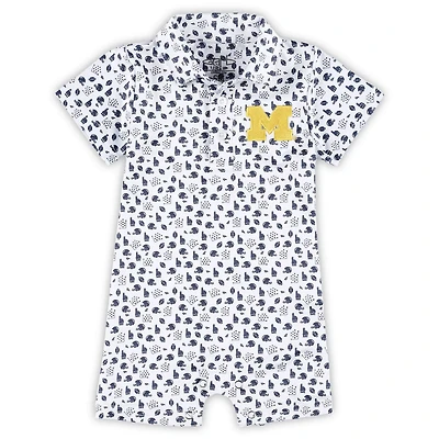 Garb Michigan Wolverines Earnest Polo Romper