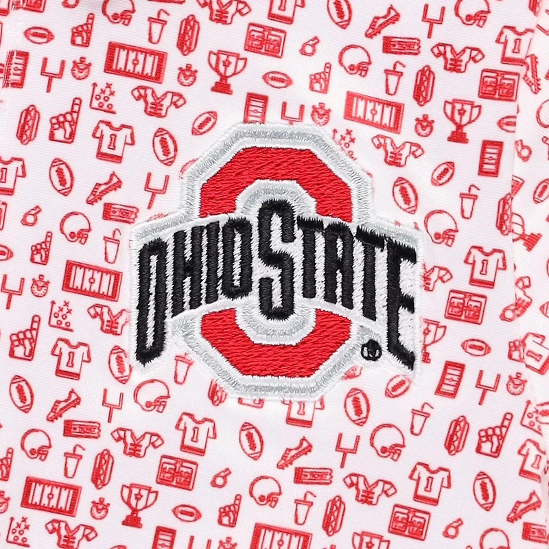 Garb Ohio State Buckeyes Crew All-Over Print Polo Bodysuit