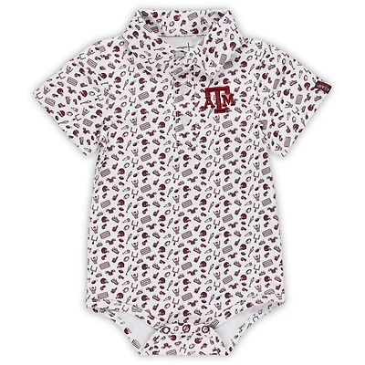 Garb Texas AM Aggies Tom Allover Print Performance Polo Bodysuit
