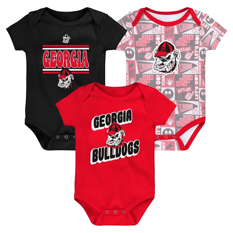 Georgia Bulldogs Sunday Comics 3-Pack Bodysuit Set