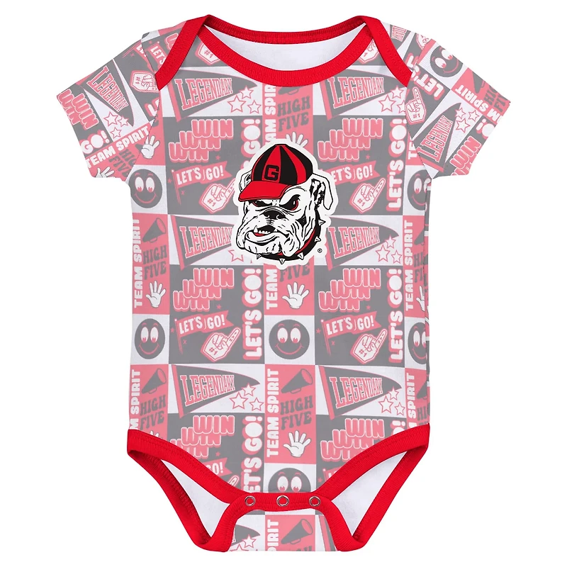 Georgia Bulldogs Sunday Comics 3-Pack Bodysuit Set