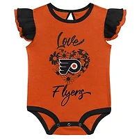 Girls Black Philadelphia Flyers Two-Pack Training Bodysuit Set