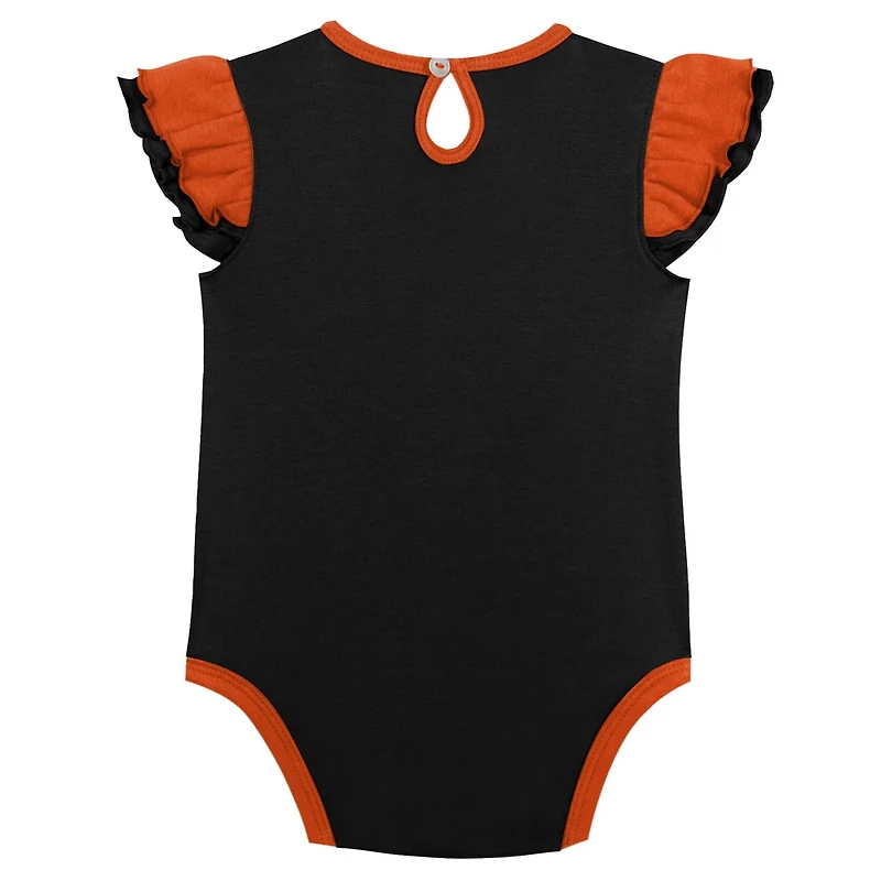 Girls Black Philadelphia Flyers Two-Pack Training Bodysuit Set