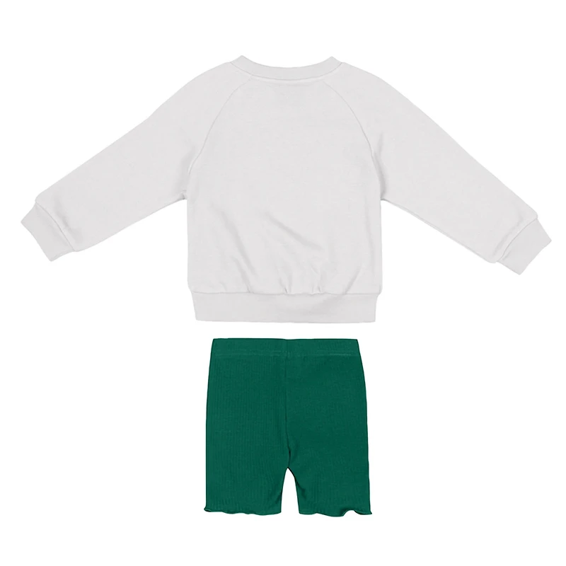 Girls Colosseum /Green Michigan State Spartans Beta Fleece Sweatshirt and Shorts Set