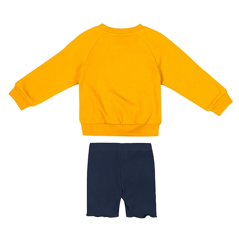 Girls Colosseum Navy West Virginia Mountaineers Beta Fleece Sweatshirt and Shorts Set
