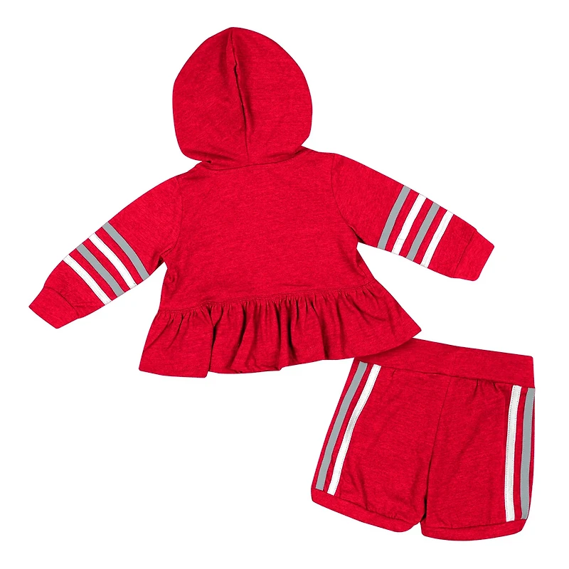 Girls Colosseum Ohio State Buckeyes Spoonful Full-Zip Hoodie  Shorts Set