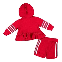 Girls Colosseum Ohio State Buckeyes Spoonful Full-Zip Hoodie  Shorts Set