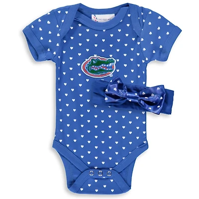 Girls Florida Gators Hearts Bodysuit  Headband Set