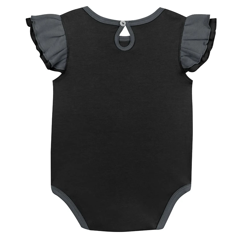 Girls Gray Vegas Golden Knights Two-Pack Training Bodysuit Set