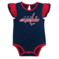 Girls Navy Washington Capitals Two-Pack Training Bodysuit Set