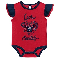 Girls Navy Washington Capitals Two-Pack Training Bodysuit Set