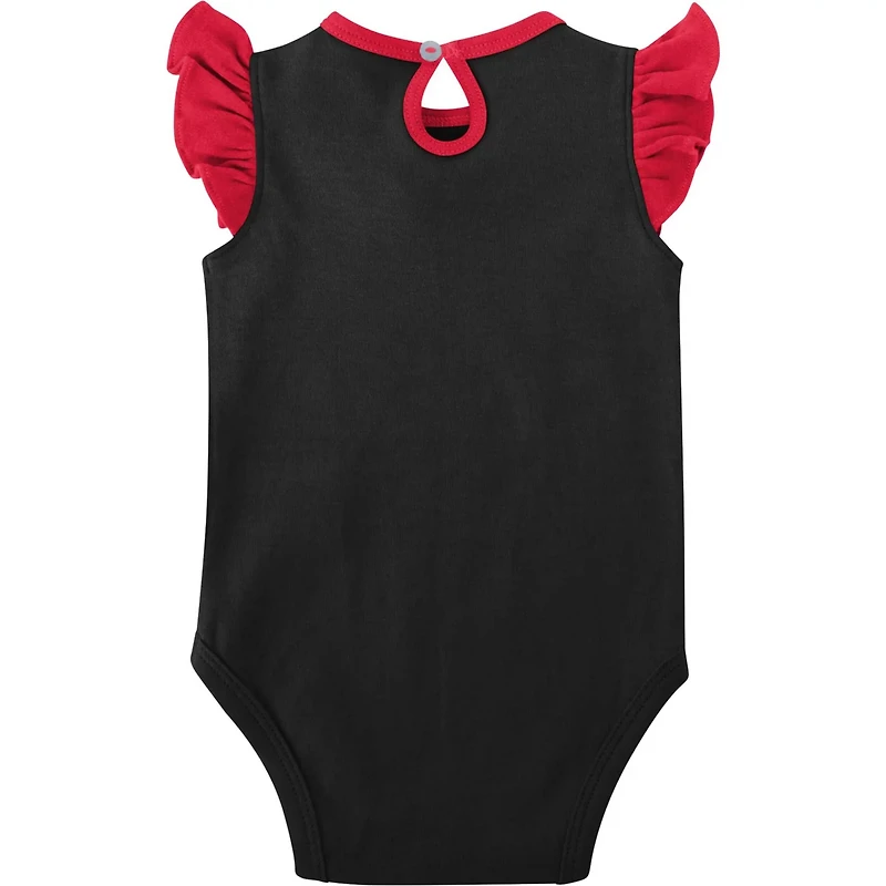 Girls Newborn /Black Wisconsin Badgers Spread the Love 2-Pack Bodysuit Set