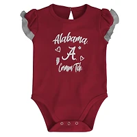 Girls Newborn  /Heather Gray Alabama Tide Too Much Love Two-Piece Bodysuit Set