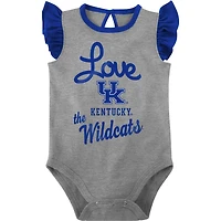 Girls Newborn  /Heather Gray Kentucky Wildcats Spread the Love 2-Pack Bodysuit Set