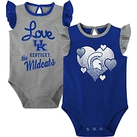 Girls Newborn  /Heather Gray Kentucky Wildcats Spread the Love 2-Pack Bodysuit Set