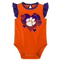 Girls Newborn  /Purple Clemson Tigers Spread the Love 2-Pack Bodysuit Set