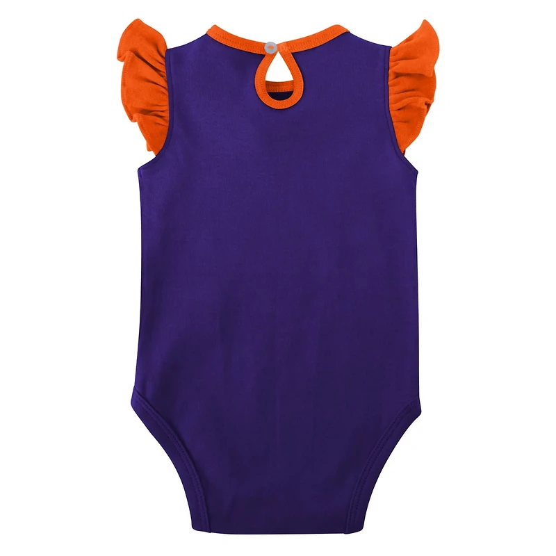 Girls Newborn /Purple Clemson Tigers Spread the Love 2-Pack Bodysuit Set