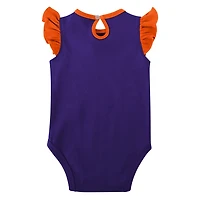 Girls Newborn  /Purple Clemson Tigers Spread the Love 2-Pack Bodysuit Set