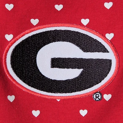 Girls Newborn  Georgia Bulldogs Hearts Bodysuit and Headband Set