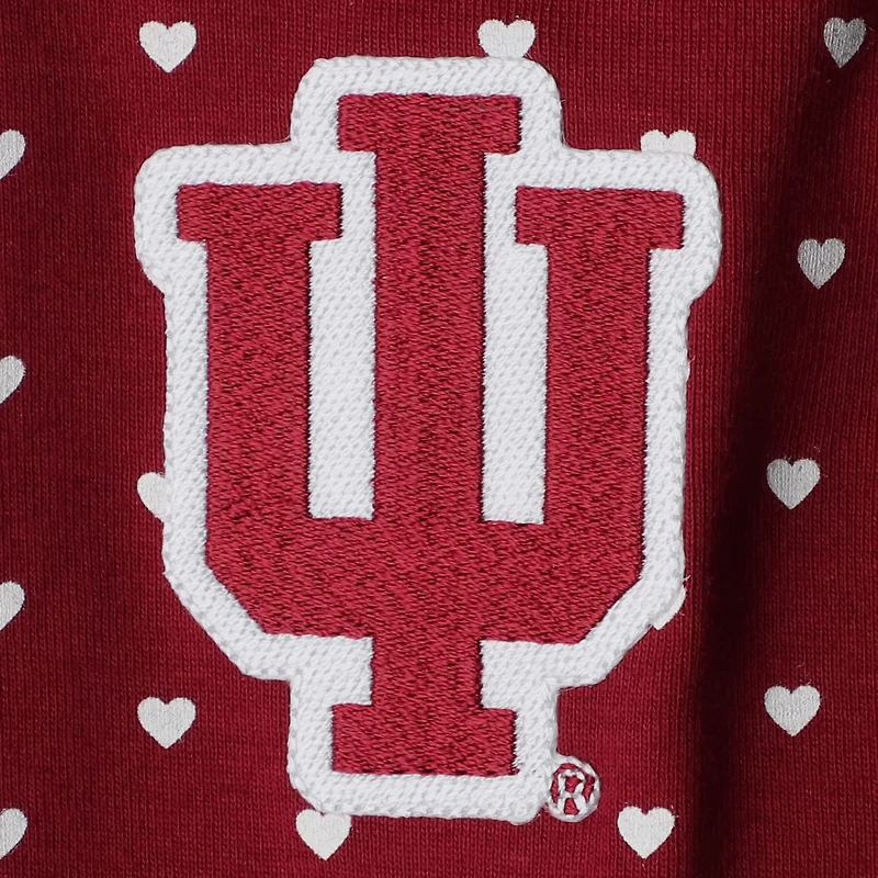 Girls Newborn  Indiana Hoosiers Hearts Bodysuit and Headband Set