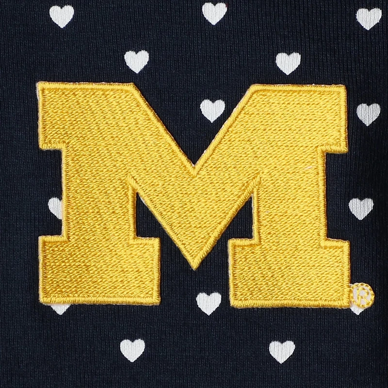 Girls Newborn Michigan Wolverines Hearts Bodysuit and Headband Set