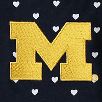 Girls Newborn  Michigan Wolverines Hearts Bodysuit and Headband Set