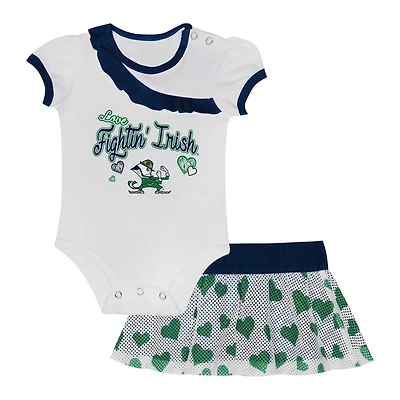 Girls Newborn  Notre Dame Fighting Irish Two-Piece Love My Team Bodysuit  Skirt Set