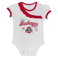 Girls Newborn  Ohio State Buckeyes Two-Piece Love My Team Bodysuit Skirt Set