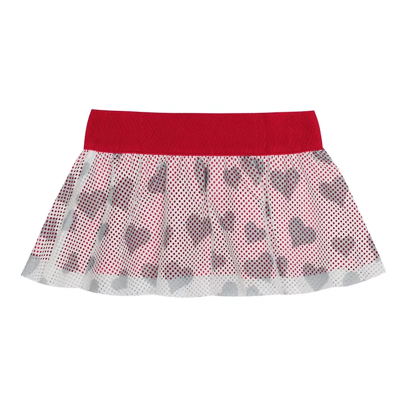 Girls Newborn  Ohio State Buckeyes Two-Piece Love My Team Bodysuit Skirt Set