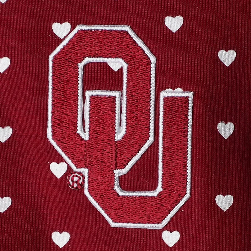 Girls Newborn  Oklahoma Sooners Hearts Bodysuit and Headband Set