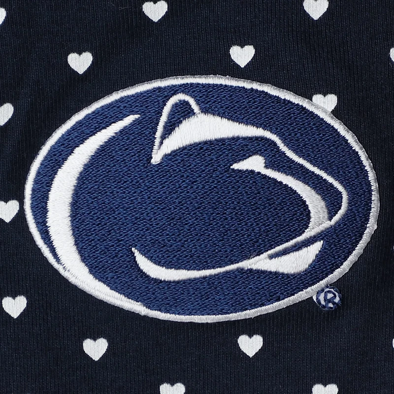 Girls Newborn Penn State Nittany Lions Hearts Bodysuit and Headband Set