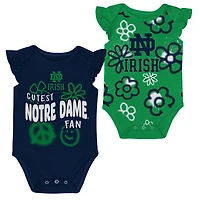 Girl's Newborn and Outerstuff Green Notre Dame Fighting Irish Little Sunshine Two-Piece Bodysuit Set