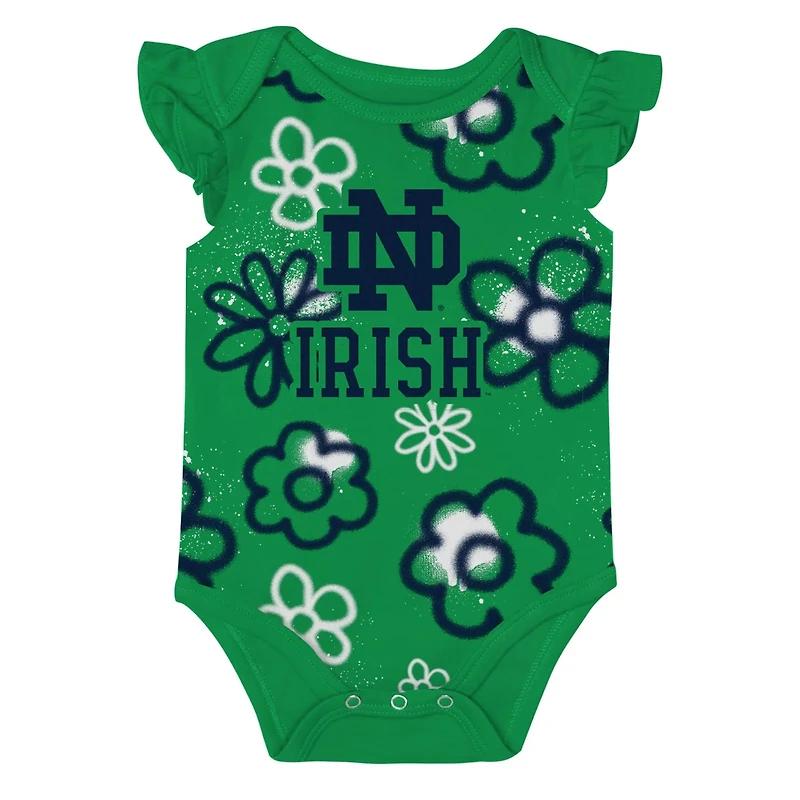 Girl's Newborn and Outerstuff Green Notre Dame Fighting Irish Little Sunshine Two-Piece Bodysuit Set