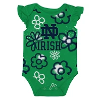 Girl's Newborn and Outerstuff Green Notre Dame Fighting Irish Little Sunshine Two-Piece Bodysuit Set