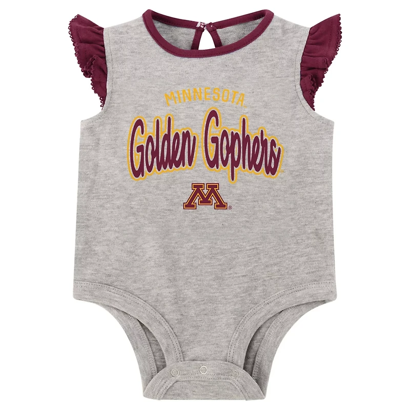 Girls Newborn Minnesota Golden Gophers All Dolled Up Bodysuit Skirt  Bootie Set