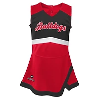 Girls Preschool /Black Georgia Bulldogs Two-Piece Cheer Captain Jumper Dress  Bloomers Set