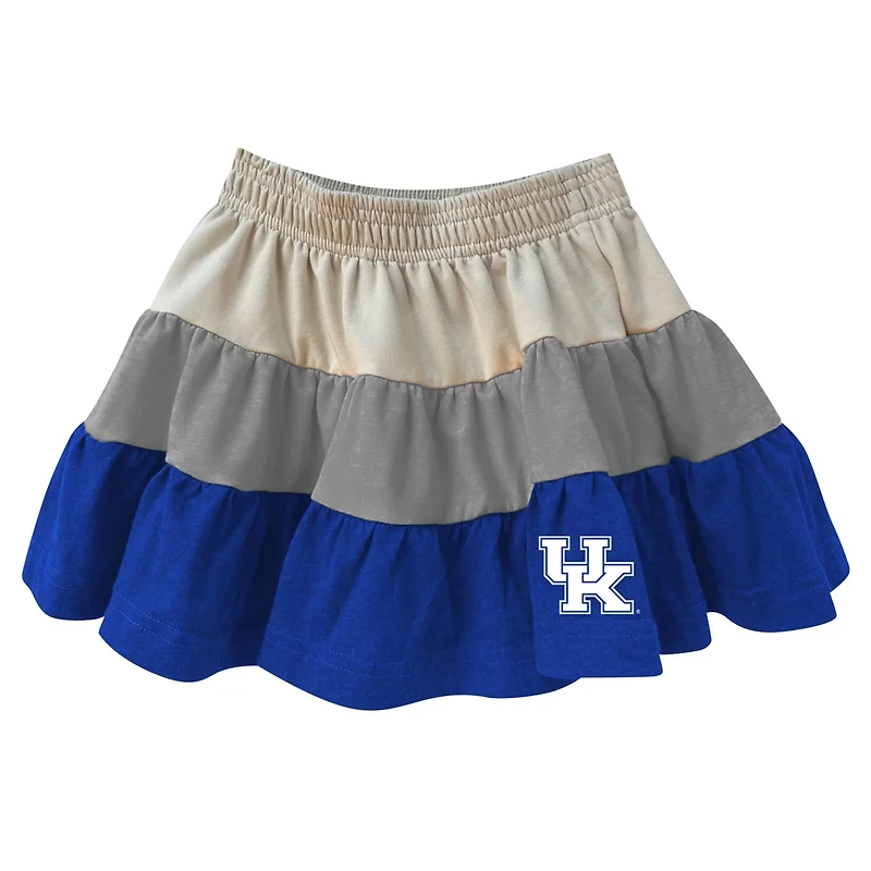 Girls Wes  Willy Kentucky Wildcats Tri-Blend Sleeveless Full-Zip Hoodie Tiered Skirt Set
